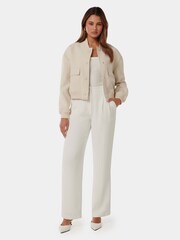 Forever New Cream Miranda Bomber Jacket - Image 4 of 5