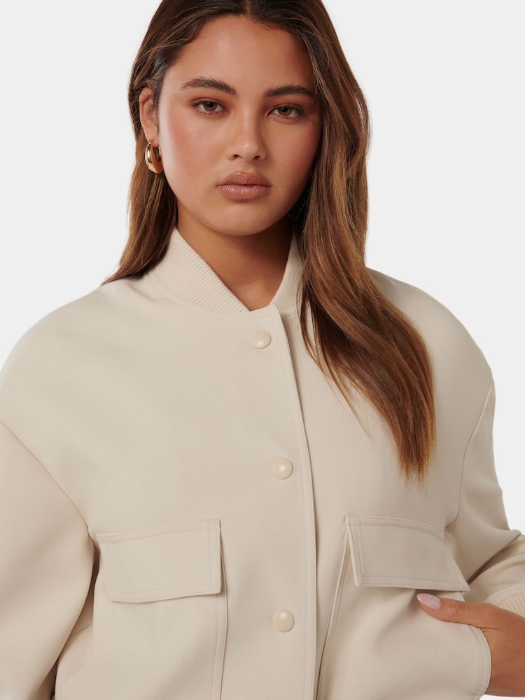 Forever New Cream Miranda Bomber Jacket - Image 5 of 5