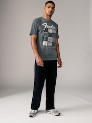 Black Fender Amp Regular Fit Band Graphic Print T-Shirt - Image 2 of 7