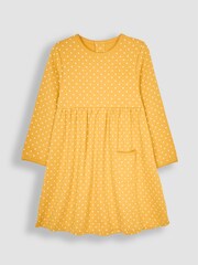 JoJo Maman Bébé Mustard Yellow Spot Dress - Image 1 of 3