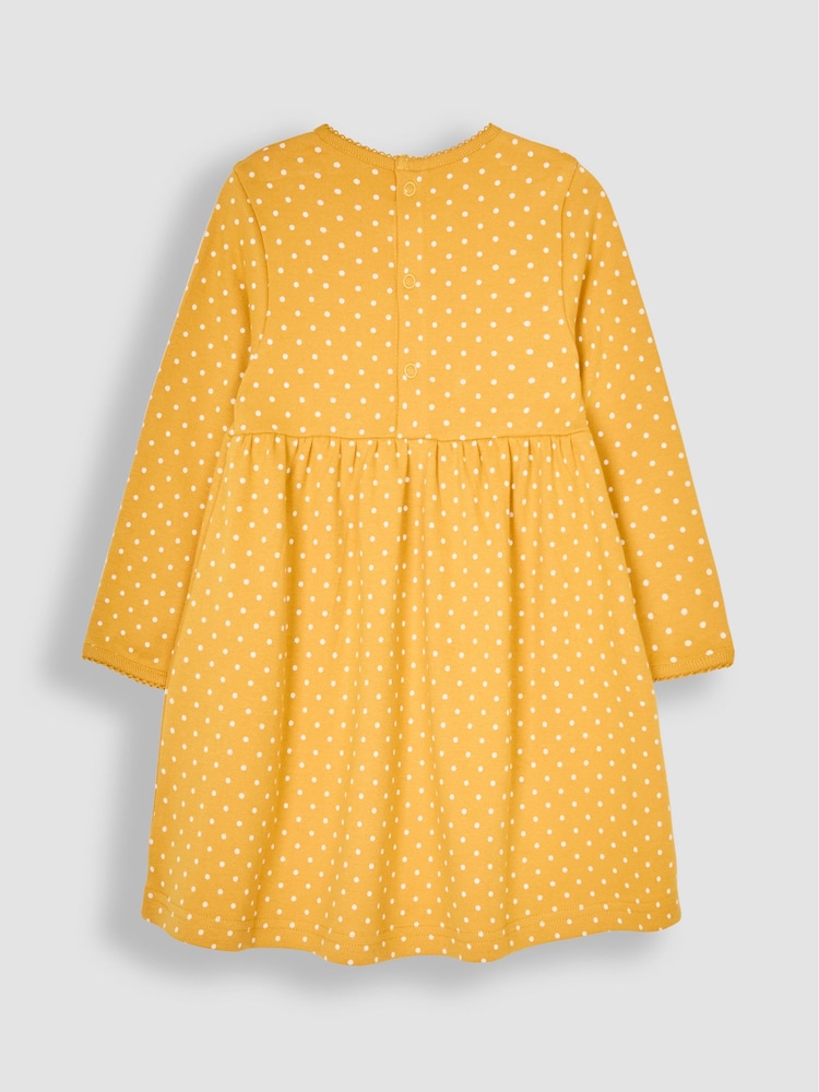JoJo Maman Bébé Mustard Yellow Spot Dress - Image 2 of 3