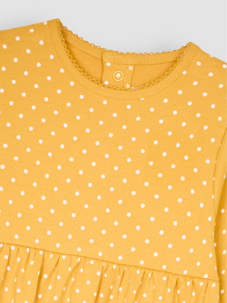 JoJo Maman Bébé Mustard Yellow Spot Dress - Image 3 of 3