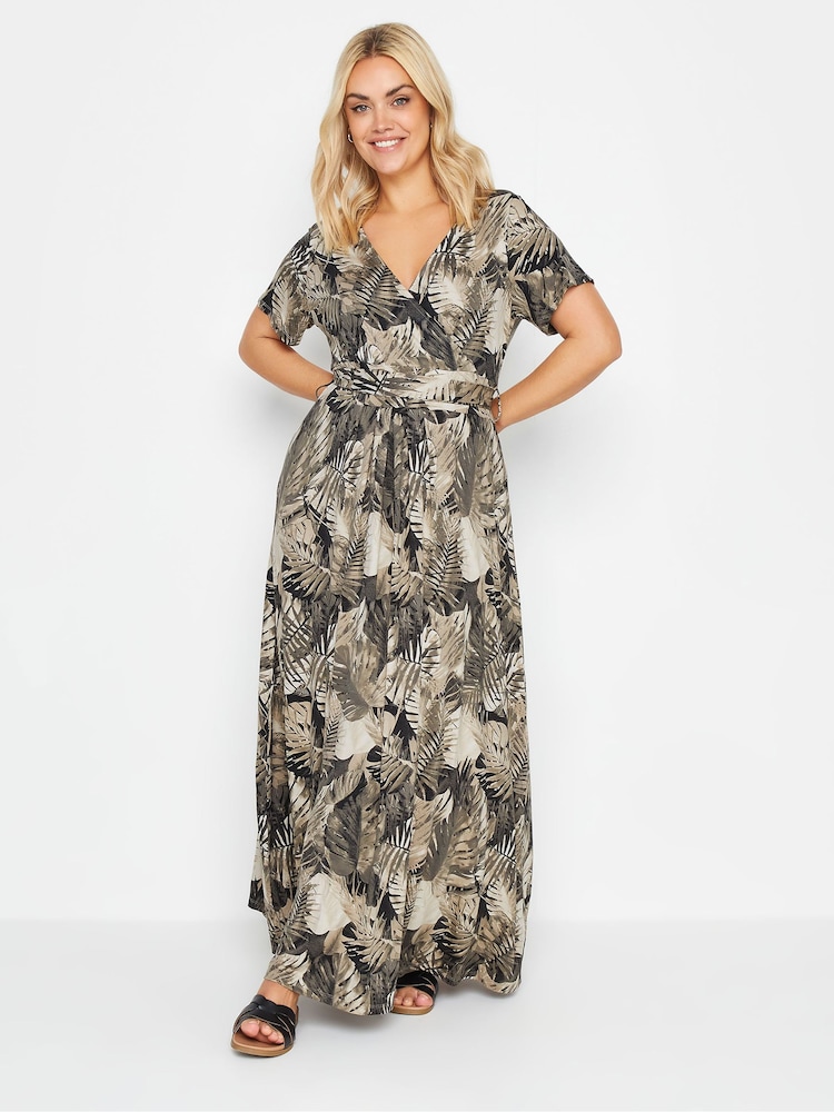Vestido largo cruzado con estampado de hojas de Yours Curve - Imagen 2 de 4 Vestido largo cruzado con estampado de hojas de Yours Curve - Imagen 2 de 4
