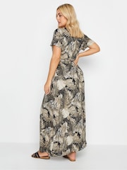 Yours Curve Green Leaf Print Wrap Maxi Dress - Image 3 of 4