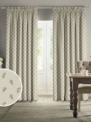 Sophie Allport Neutral Green Olive Made to Measure 100% Cotton Curtains - Image 1 of 6
