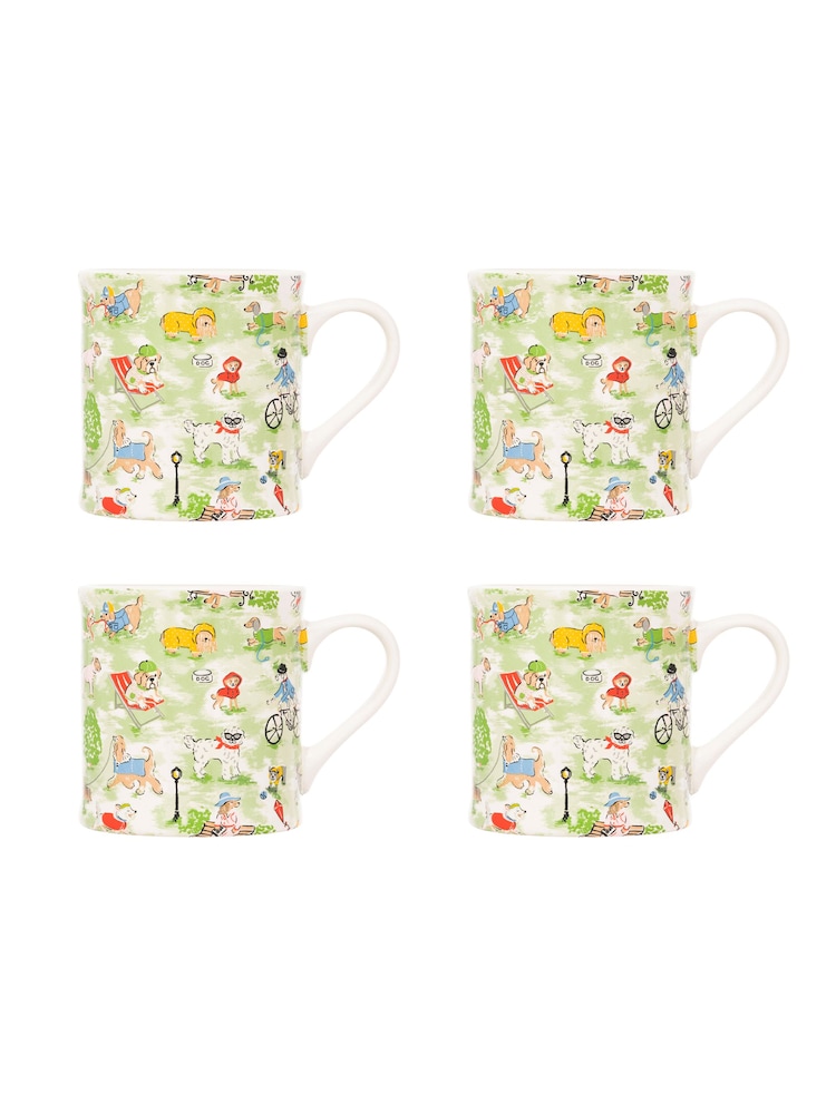 Cath Kidston Set of 4 Green Mollie Mugs - Image 2 of 4