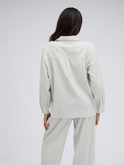 Boux Avenue Green Striped Cotton Long Pyjamas Set - Image 2 of 6