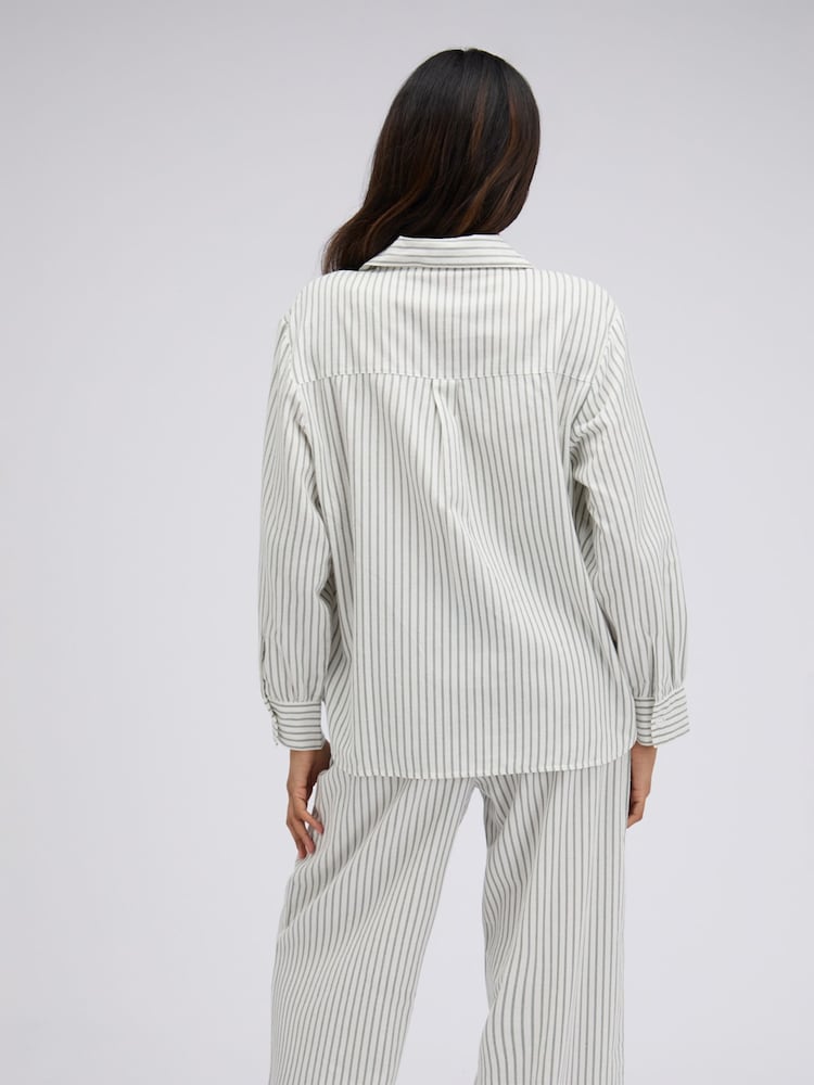 Boux Avenue Green Striped Cotton Long Pyjamas Set - Image 2 of 6 Boux Avenue Green Striped Cotton Long Pyjamas Set - Image 2 of 6