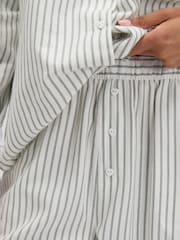 Boux Avenue Green Striped Cotton Long Pyjamas Set - Image 3 of 6