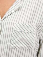 Boux Avenue Green Striped Cotton Long Pyjamas Set - Image 5 of 6
