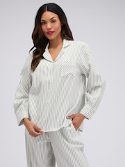 Boux Avenue Green Striped Cotton Long Pyjamas Set - Image 7 of 7