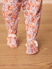 أزرق - Cath Kidston Floral Baby 100% Cotton Sleepsuits 3 Pack - صورة 10 من 16