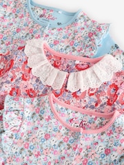 أزرق - Cath Kidston Floral Baby 100% Cotton Sleepsuits 3 Pack - صورة 6 من 16