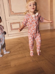 أزرق - Cath Kidston Floral Baby 100% Cotton Sleepsuits 3 Pack - صورة 9 من 16