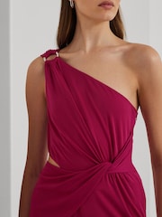 Темно-красный трикотажный комбинезон на одно плечо с перекрученной отделкой Lauren Ralph Lauren Isamy - Изображение 5 из 9