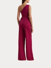Темно-красный трикотажный комбинезон на одно плечо с перекрученной отделкой Lauren Ralph Lauren Isamy - Изображение 6 из 9