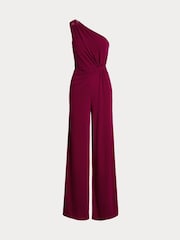 Темно-красный трикотажный комбинезон на одно плечо с перекрученной отделкой Lauren Ralph Lauren Isamy - Изображение 9 из 9