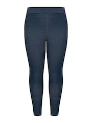 Yours Curve Blue Jersey Leggings - Image 3 of 4