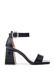 Moda in Pelle Scilla Square Toe Two Part Glitz Buckle Block Sandals - Image 1 of 4