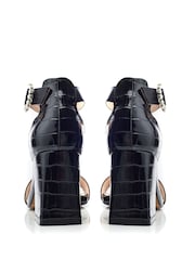 Moda in Pelle Scilla Square Toe Two Part Glitz Buckle Block Sandals - Image 3 of 4