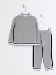 River Island Grey Mini Boys Tipped Sweat and Jogger Set - Image 3 of 6