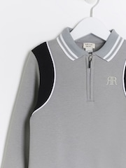 River Island Grey Mini Boys Tipped Sweat and Jogger Set - Image 5 of 6