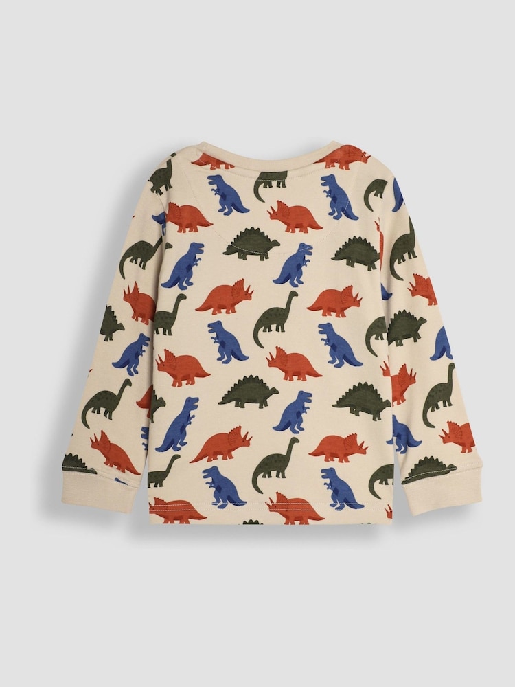 JoJo Maman Bébé Stone Dino Jersey Pyjamas - Image 3 of 4