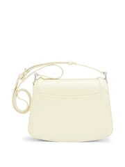 BOSS Cream Leather Saddle Bag With Signature Hardware and Monogram - Image 2 of 2
