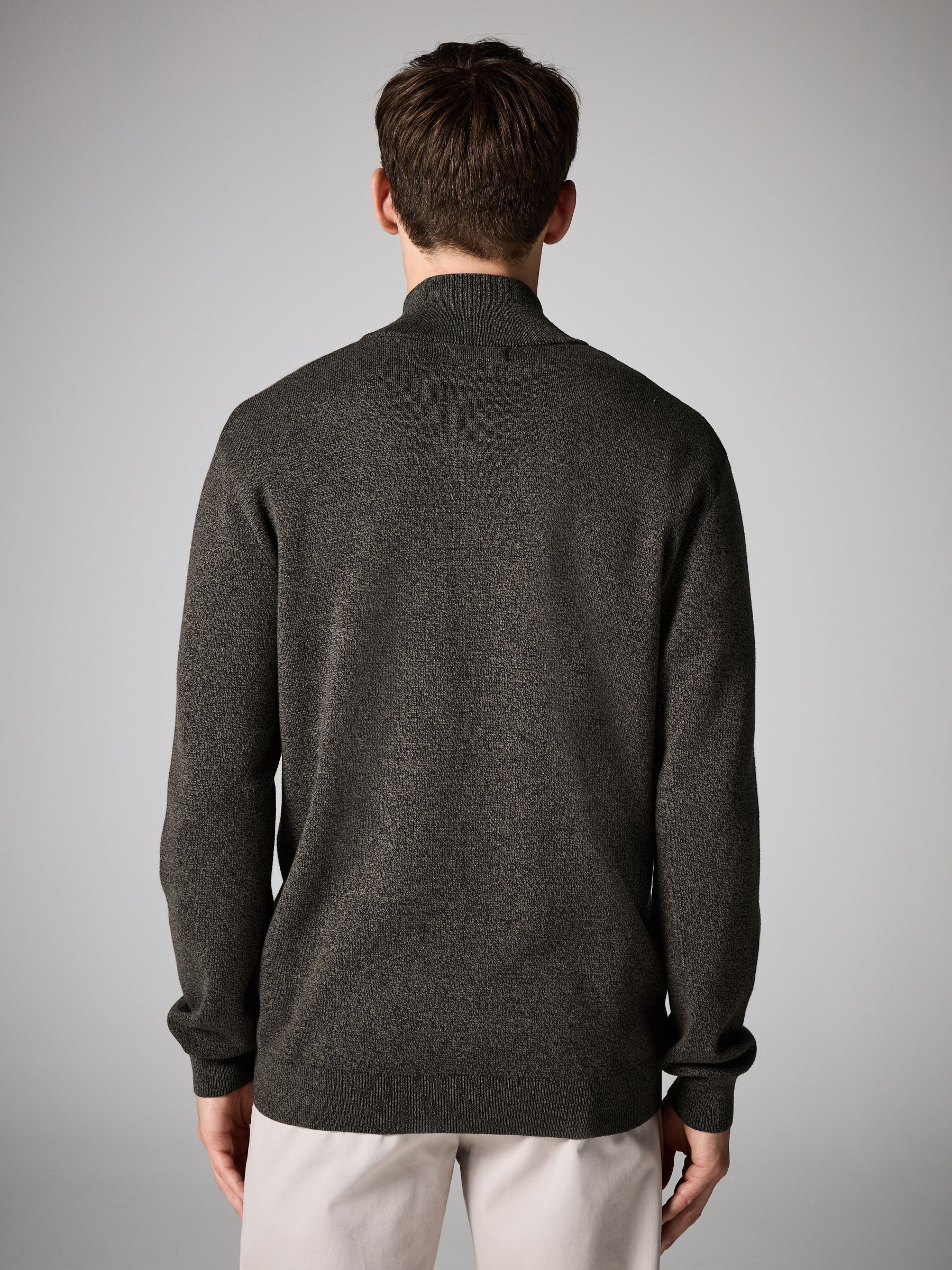 Buy Khaki Green Regular Fit 100% Cotton Premium Zip-Through