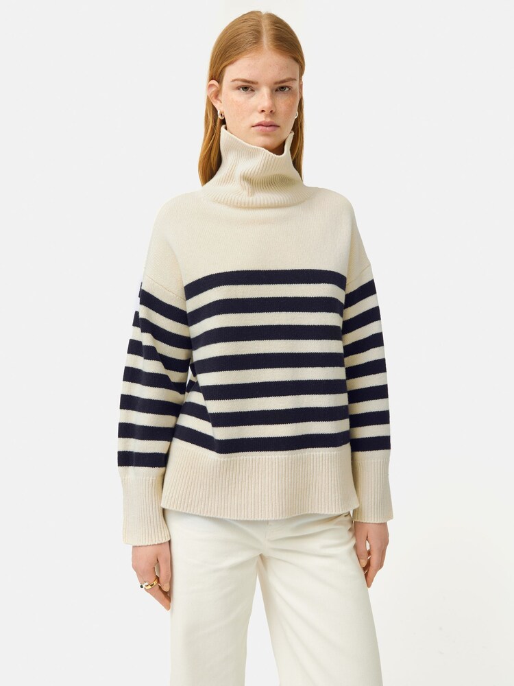 Jigsaw Blue Wool Mariniere Jumper - Image 1 of 6
