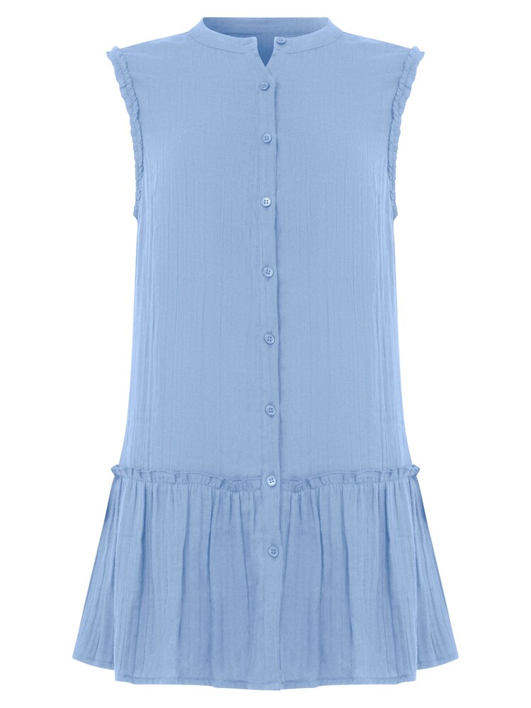 Joe Browns Blue Basic Sleeveless Frilly 100% Cotton Tunic - Image 5 of 5 Joe Browns Blue Basic Sleeveless Frilly 100% Cotton Tunic - Image 5 of 5