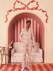 Cath Kidston Red Rose Button Through 100% Cotton Pyjamas - Image 1 of 4