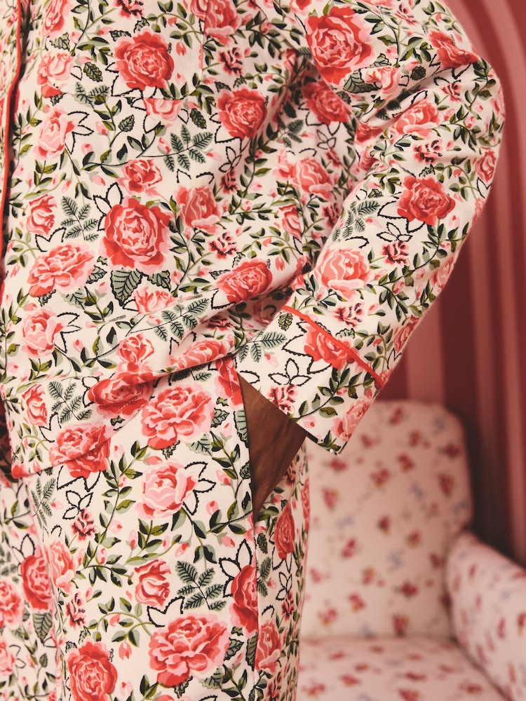 Cath Kidston Red Rose Button Through 100% Cotton Pyjamas - Image 4 of 4