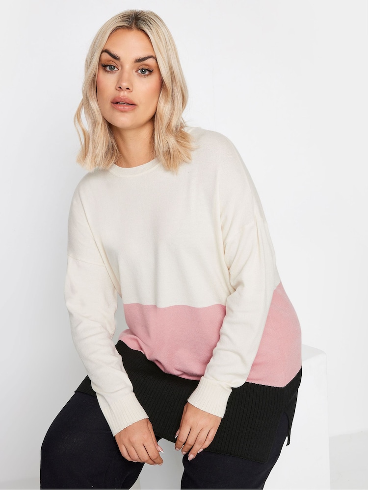 Yours Curve Multi Colourblock Jumper - Image 1 of 4