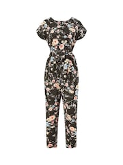 Yumi Black Blossom Print Jumpsuit - Image 4 of 4