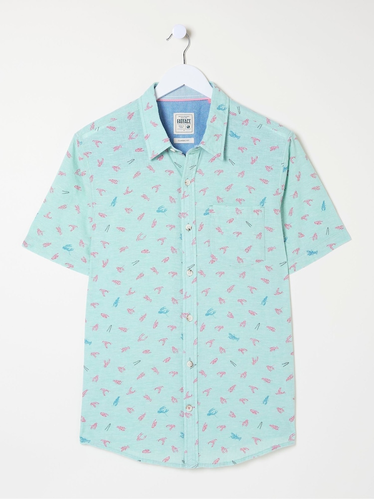 FatFace Blue Cracking Lobster Print Shirt - Image 6 of 6 FatFace Blue Cracking Lobster Print Shirt - Image 6 of 6