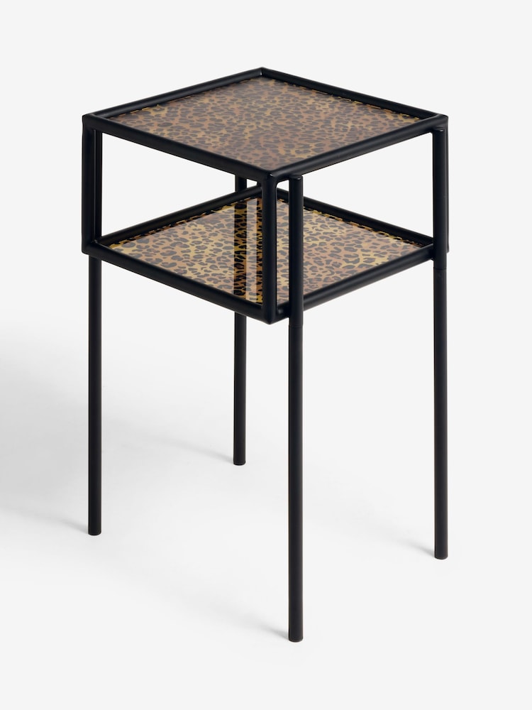Rockett St George Leopard Print Glass Bedside Table - Image 6 of 6 Rockett St George Leopard Print Glass Bedside Table - Image 6 of 6