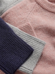 The Set Pink/Grey/Blue 3 Pack Classic Raglan Sleeve Jumper - Image 11 of 11