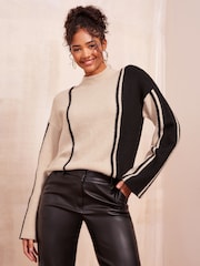Friends Like These Camel Cololurblock Jumper - Image 1 of 4