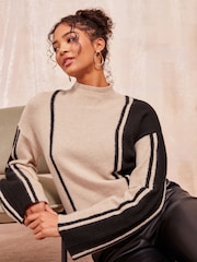 Friends Like These Camel Cololurblock Jumper - Image 3 of 4