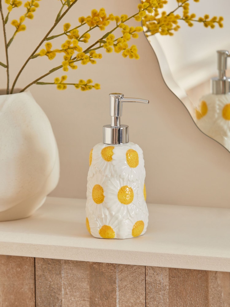 White Daisy Soap Dispenser - Image 1 of 5