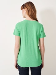 Grün - Crew Clothing, Perfect, Slub-T-Shirt mit V-Ausschnitt aus 100 % Baumwolle - Bild 2 von 4
