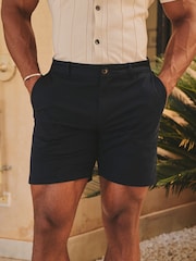 Tailored Athlete Blue Muscle Fit Stretch Chino Shorts - Image 5 of 6