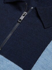 Ted Baker Blue Ambler Colour Block Polo Shirt - Image 6 of 6