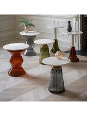 Gallery Home Gold Marrakesh Glass and Marble Side Table - Image 5 of 6