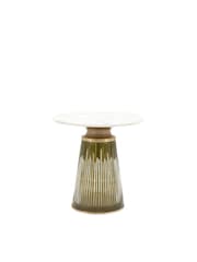 Gallery Home Gold Marrakesh Glass and Marble Side Table - Image 6 of 6