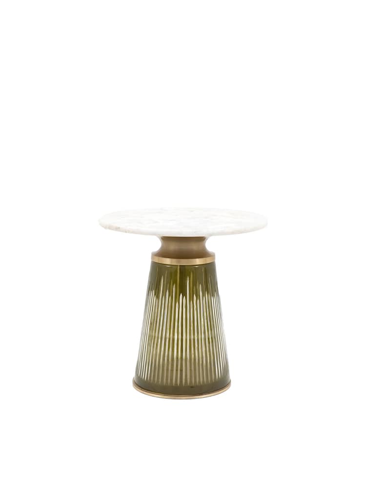 Gallery Home Gold Marrakesh Glass and Marble Side Table - Image 6 of 6