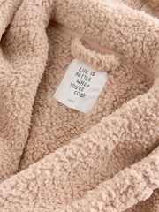 Neutral Short Teddy Dressing Gown - Image 8 of 9