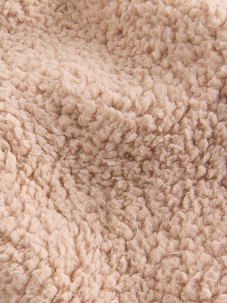 Neutral Short Teddy Dressing Gown - Image 9 of 9