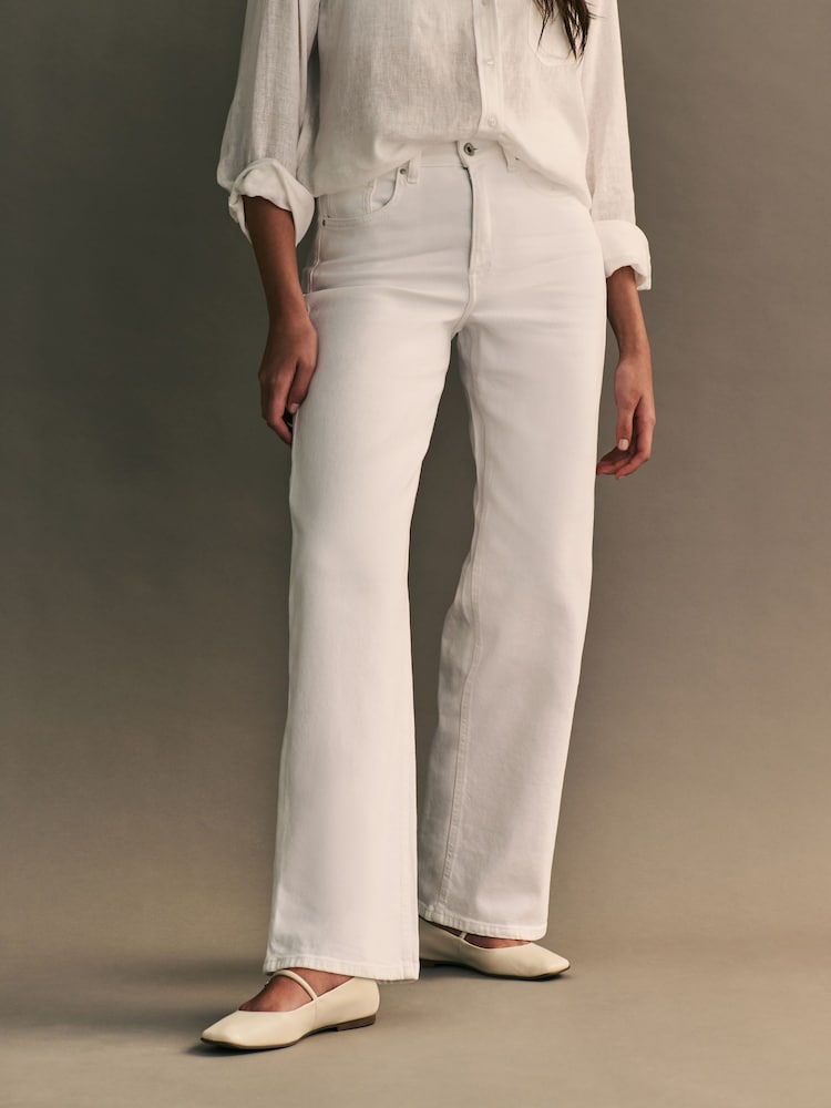 ONLY White Juicy High Waisted Wide Leg Jeans - Image 1 of 7